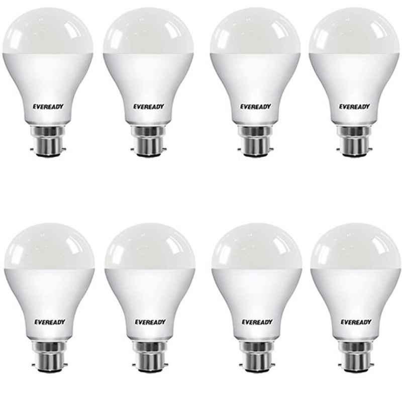Eveready 12W 1200lm B22D Cool Day White Round LED Bulb (Pack of 8)