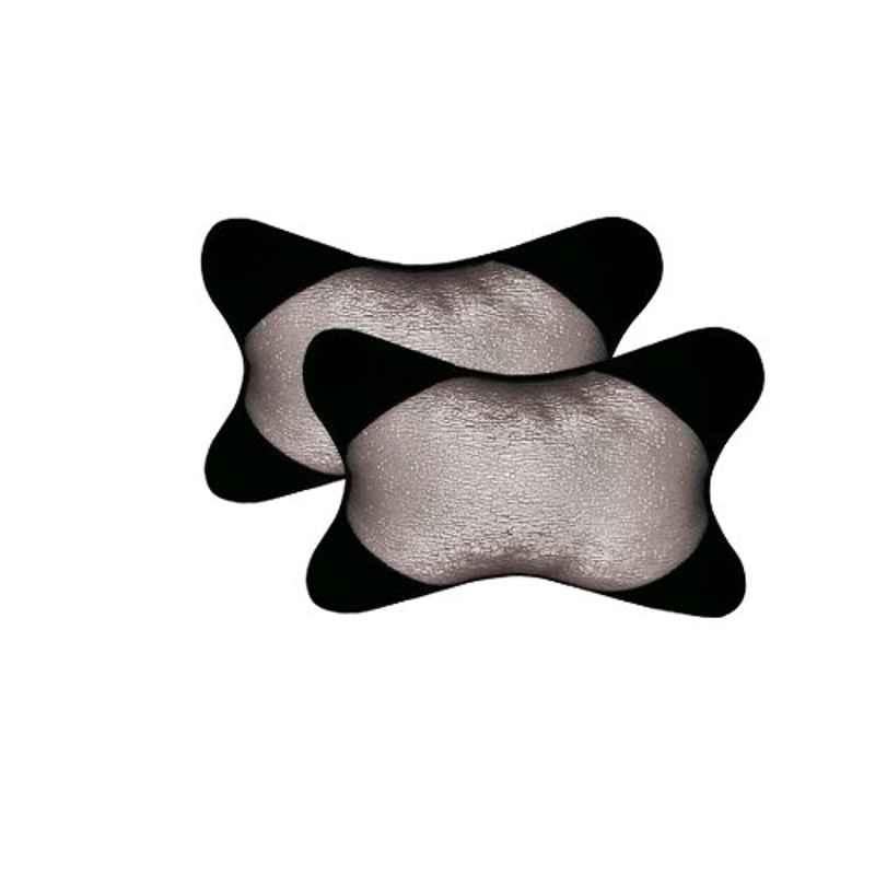 Kozdiko 2 Pcs Black & Beige Neck Rest Cusion/Pillow Set for Hyundai I10, koz_3769