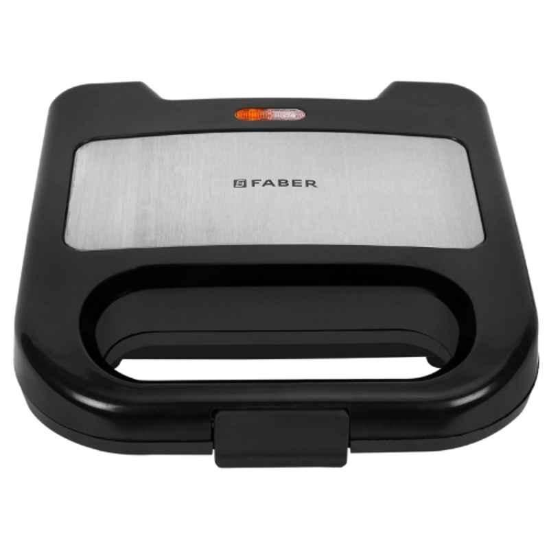 Faber NEO S750 SSBK 750W 2 Slice Silver & Black Sandwich Maker with 1 Year Warranty, 131.0743.979