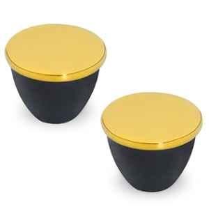 Plantex Knobs for Drawer/Drawer Knobs/Knobs for Cabinets/Pull-Push Knobs for Kitchen/Bedroom Drawer (Pack of 2) Gold & Black