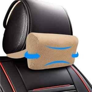 Gomechanic Beige Memory Foam Big Headrest, GMA_MM_108 (Pack of 2)