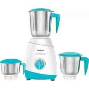 Havells Aspro Plus 500W White & Light Blue Mixer Grinder with 3 Stainless Steel Jar & Handle