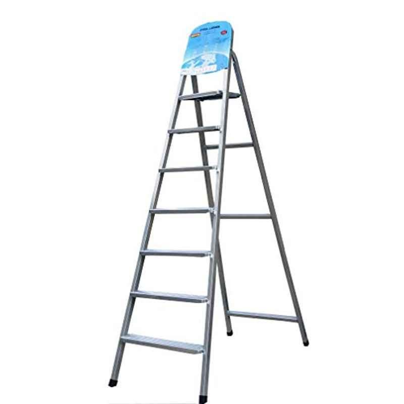 Robustline 7 Step Steel Ladder Silver