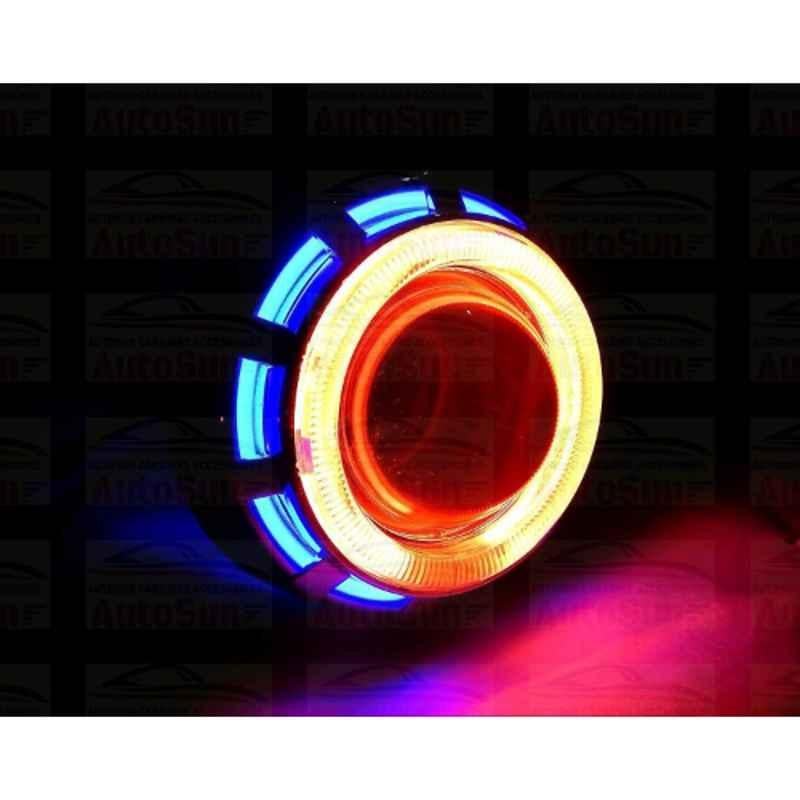 Love4ride 35W White & Blue Projector Headlights for Two Wheeler