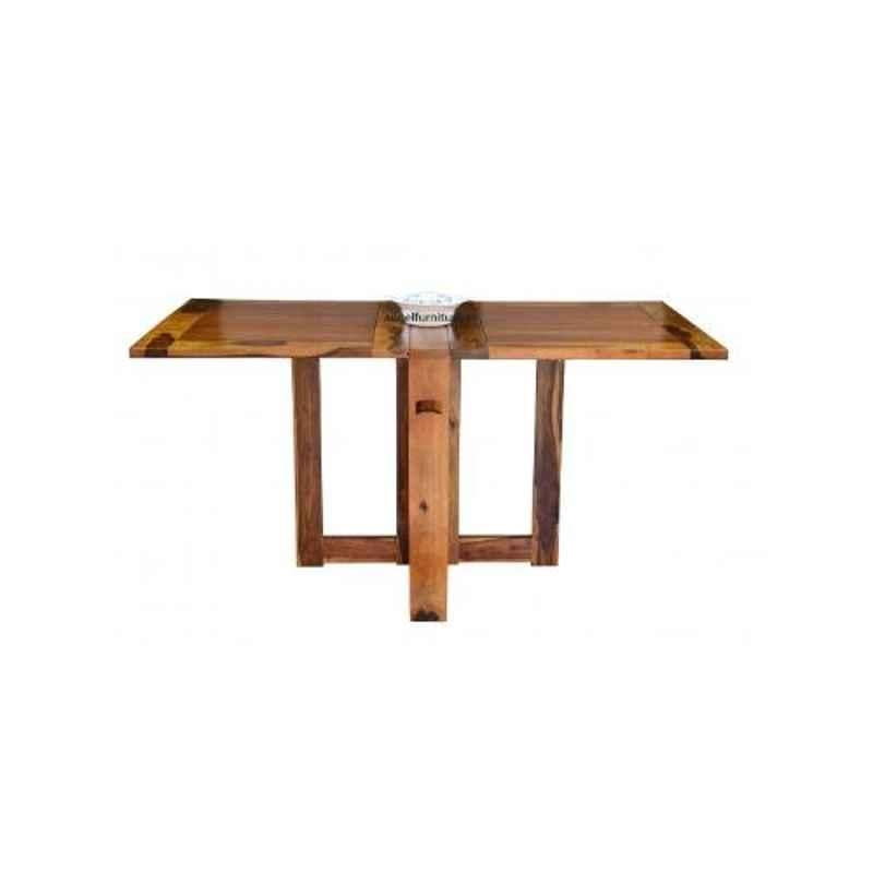Angel Furniture 62x34.5x30 Inch Honey Semi Glossy Finish sheesham Top Plain Folding Table, ADF-01PH