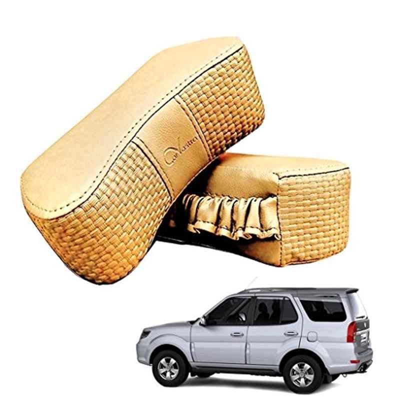 Kozdiko 2 Pcs Memory Foam Beige Luxurious Neck Rest Set for Tata Grand Dicor, koz_42376