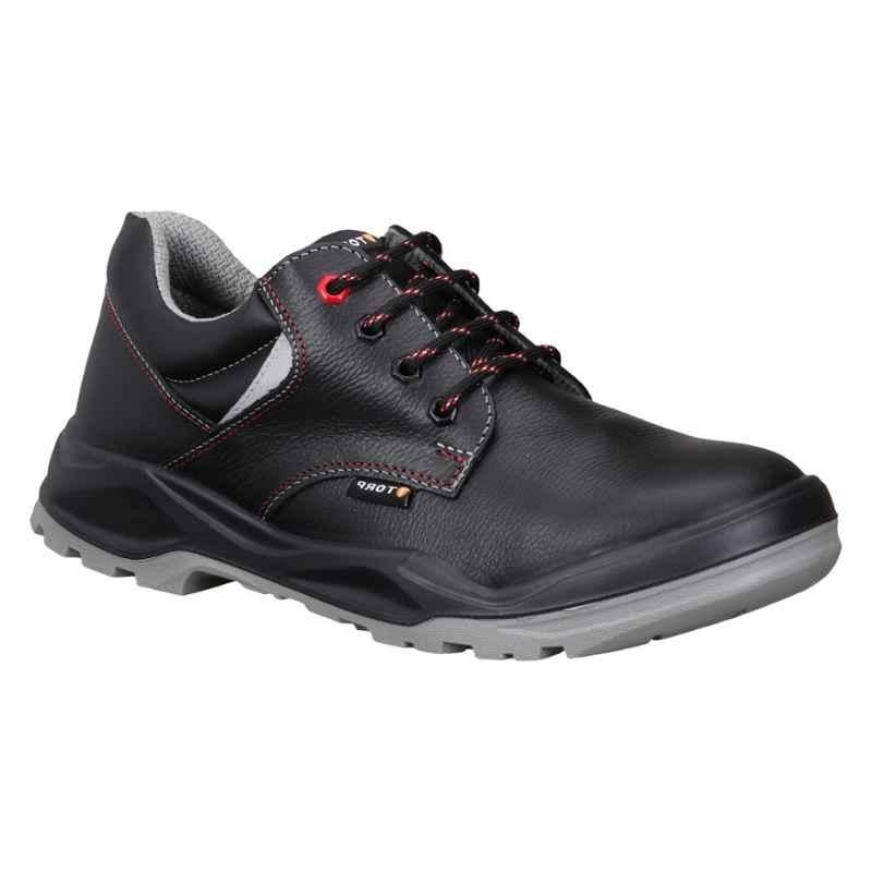 Torp BEN-08 Derby Leather Steel Toe Black Work Safety Shoes, Size: 9