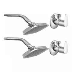 Fastgear 4 Pcs Fusion Stainless Steel Silver Chrome Finish Faucet Set with Shower, FG2369