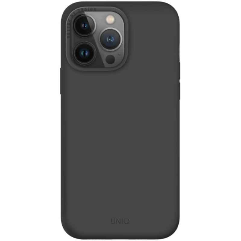 Uniq Hybrid Lino Hue Silicone Charcoal Grey MagClick Charging Case for iPhone 14 Pro Max
