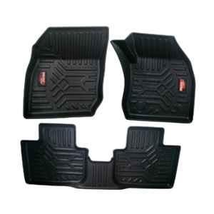 Pruvu 3 Pcs TPE Black 2 Row Car Floor Mat Set for Manual Volkswagen Virtus 2024, PRU-TFM 045