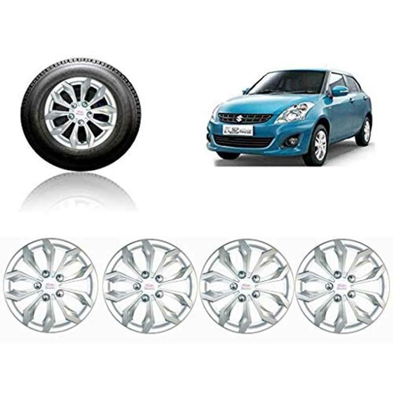 Auto Pearl 4 Pcs 14 inch ABS Silver Car Wheel Cover Set for Maruti Suzuki Swift Dzire T 2