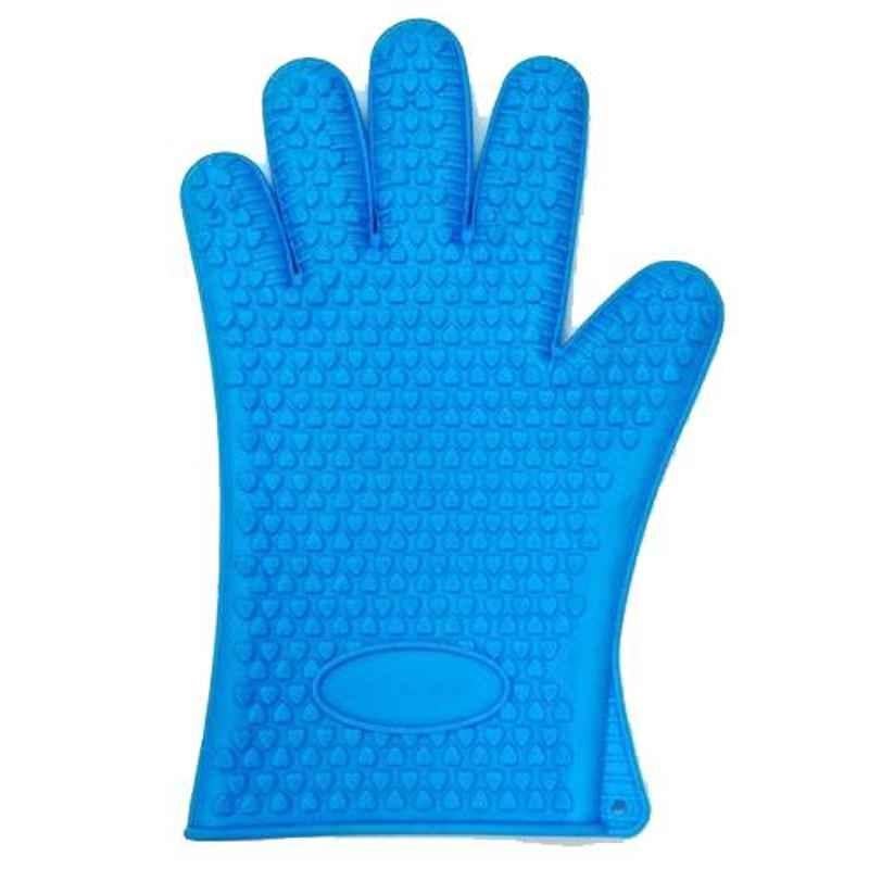SSWW Blue Silicone Food Grade Oven Hand Gloves