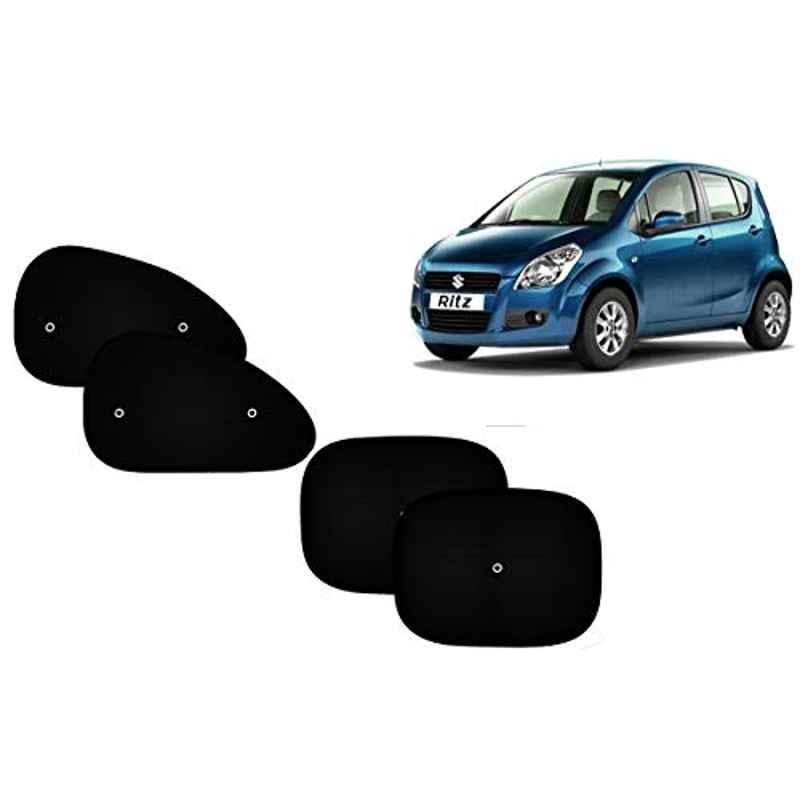 Auto Pearl 4 Pcs PVC & Mesh Black Window Side Sun Shade Set for Maruti Suzuki Ritz