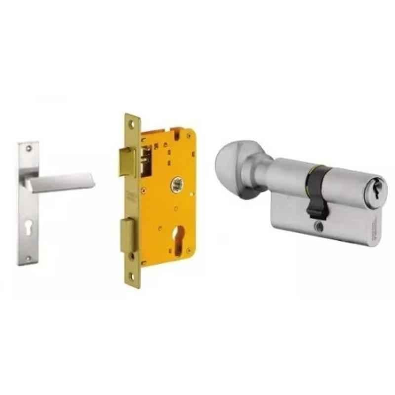 Dorset HL Series Elmo 70mm Stainless Steel Door Handle Lock Set with Knob & Key (Pack of 2)