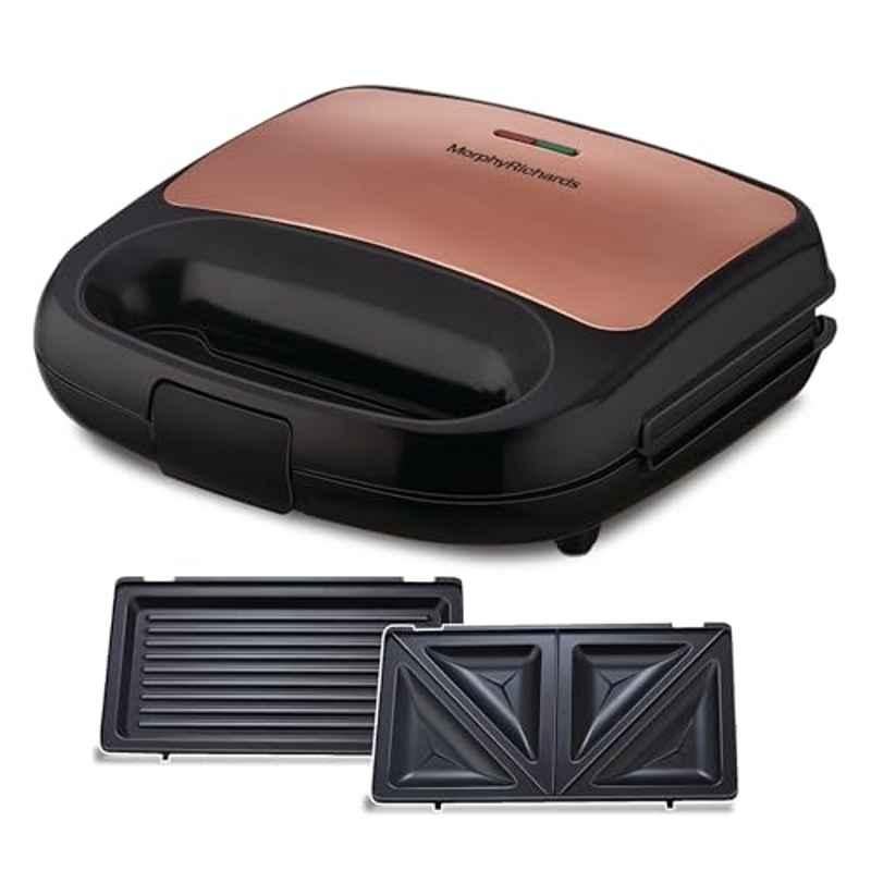 Morphy Richards 750W Luxe Rose 2-in-1 Toast & Grill Sandwich Maker with 2 Years Warranty, 370068