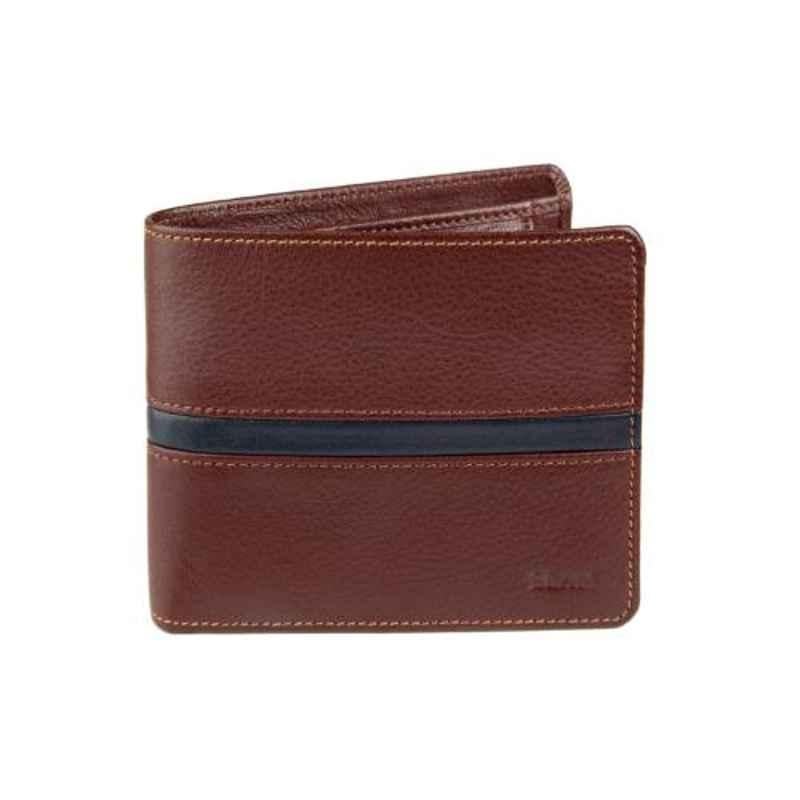 Elan Classic 11x3x9.2cm 8 Slot Brown Leather Coin Pouch Flap Wallet, ECW-9603-BR