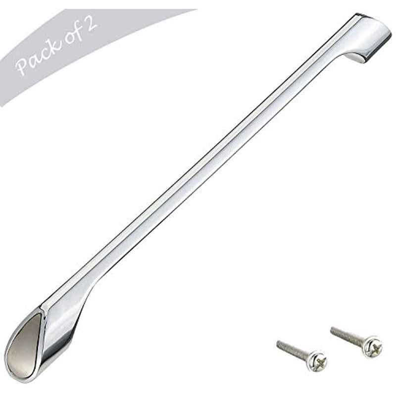 Aquieen 288mm Malleable Chrome Matte Wardrobe Cabinet Pull Handle, KL-714-288-CP (Pack of 2)