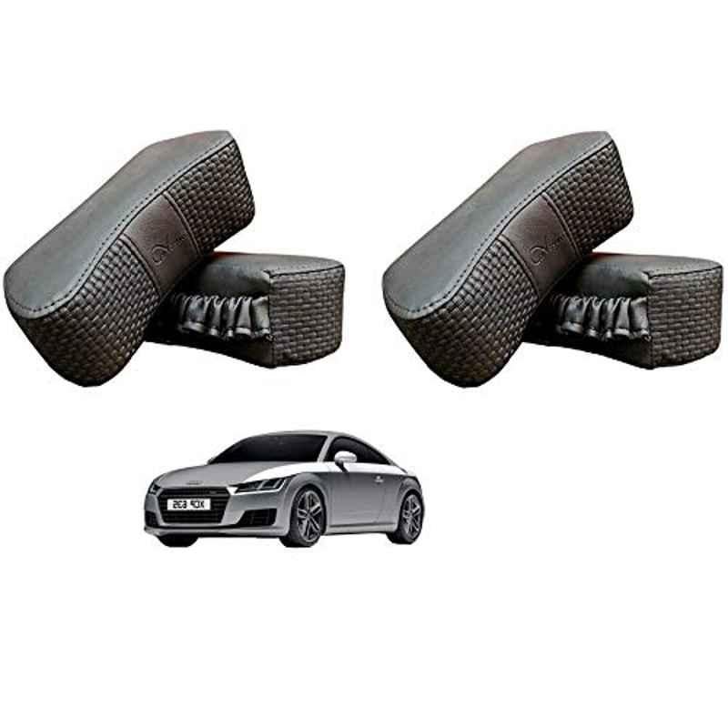 Kozdiko 4 Pcs CV Designer Grey Leatherite Neck Rest Car Cushion Pillow Set for Audi TT