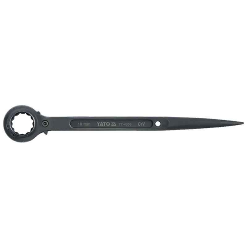 Yato 19x21mm Black Phosphated Construction Wrench With Ratchet, YT-4936
