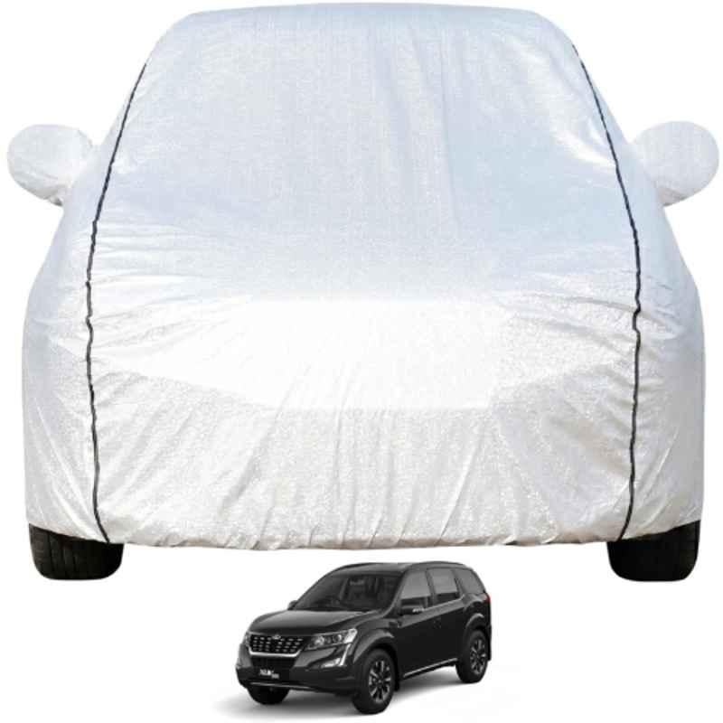 Allextreme Polyester Silver Car Cover with Mirror Pocket for Mahindra XUV 500 2013 & 2026 Models, PV-TT019