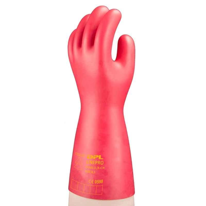 DPL LINEPRO GLV-RDSC-CL3 Red Straight Cuff Cut Electrical Insulated Lineman Glove, Size: 8