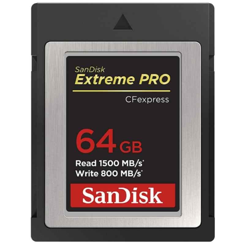 Sandisk Extreme Pro Cfexpress 64GB Black Type B Compact Flash Memory Card, SDCFE-064G-GN4NN