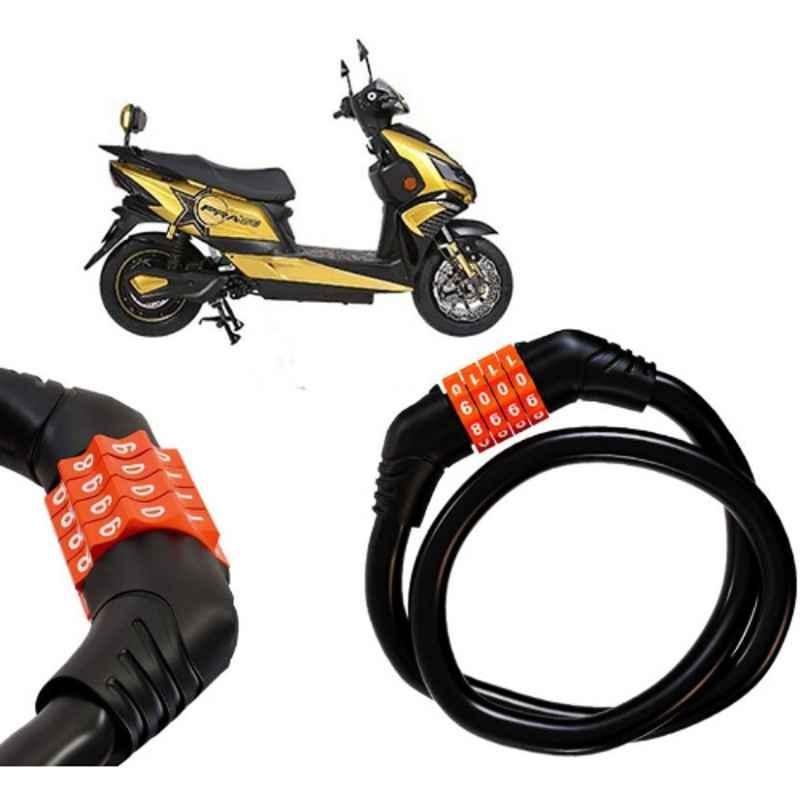 Auto Pearl Black & Orange 4 Digit Anti-Theft Combination Number Lock for i-Praise