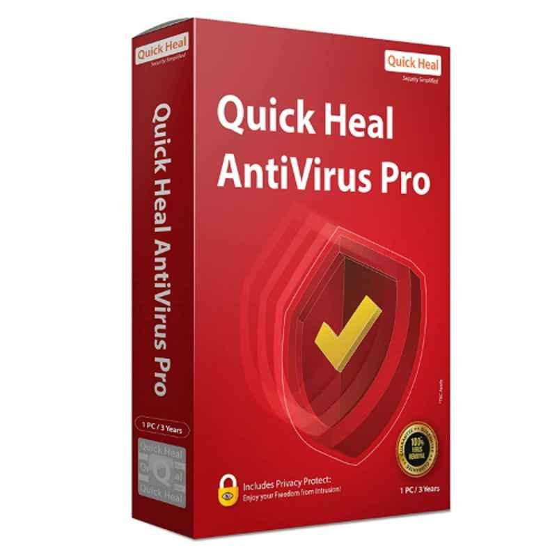 Quick Heal Antivirus Pro for 1 User 3 Years with CD/DVD