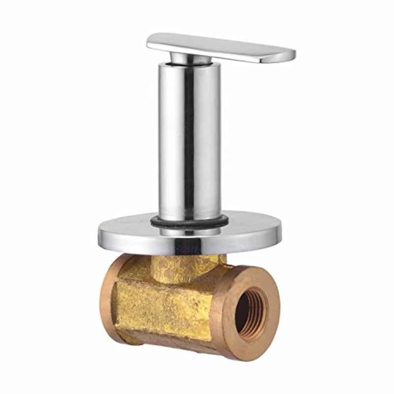 Oleanna SD-09CSC Speed 1/2 inch Brass Silver Chrome Finish Concealed Stop Cock