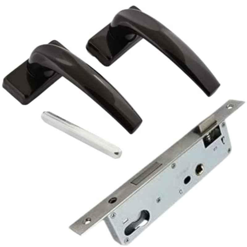 Robustline Aluminium Door Handle White With 20mm Lockbody, Heavy Duty Door Handle Set. (Black)