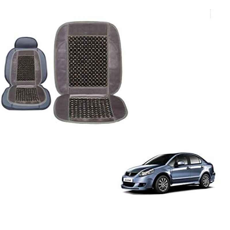 Kozdiko Wooden Bead Seat with Grey Velvet Border for Maruti Suzuki SX4, KOZ-87355