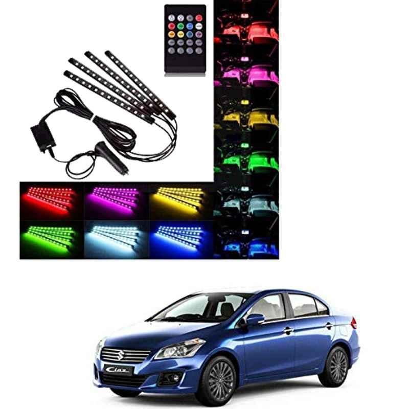 Kozdiko 4-in-1 12 LED Atmosphere Interior Decorative Foot Strip Light Set for Maruti Suzuki Ciaz Facelift 2018-Present