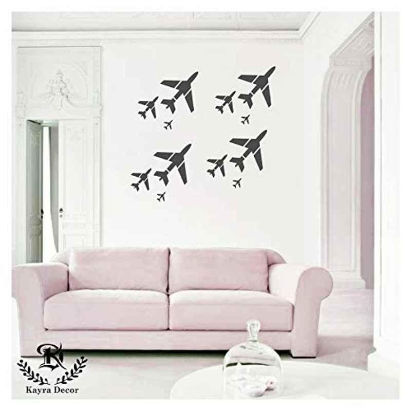 Kayra Decor 16x24 inch PVC Airplane/Flight Wall Design Stencil, KHSNT043