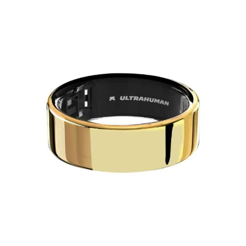 Ultrahuman Ring Air Titanium Bionic Gold Smart Ring Air for Sleep Tracking, Heart Rate Variability (HRV), Movement & Temperature Sensors, Size: 12