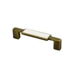 RAB 96mm Zinc White Antique Brass Drawer Pull Handle, 301 (Pack of 2)