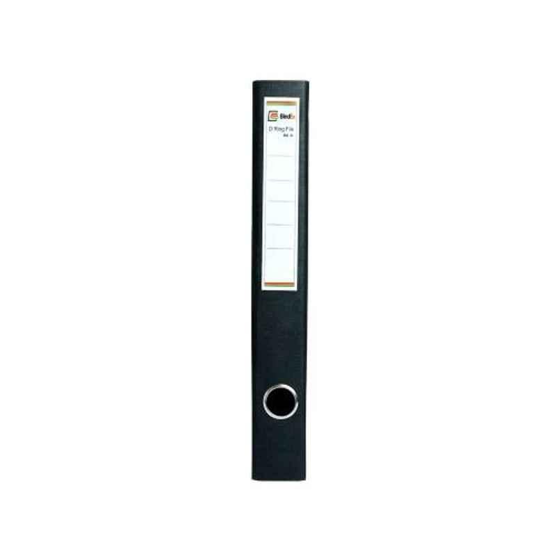 Bindex Black Laminated Office D Ring Binder File, BNX20A1-Black-L (Pack of 4)