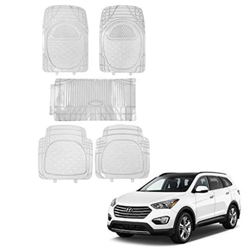 Kozdiko 5 Pcs 6205 Rubber & PVC Clear Car Foot Mat Set for Hyundai Santafe