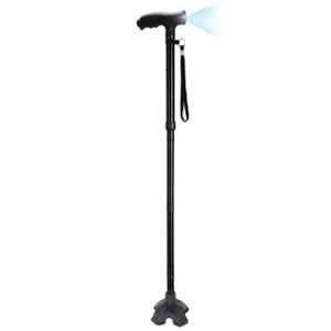 MCP Halo-01 Black Aluminium Big Shoe Quadripod Height Adjustable Walking Stick