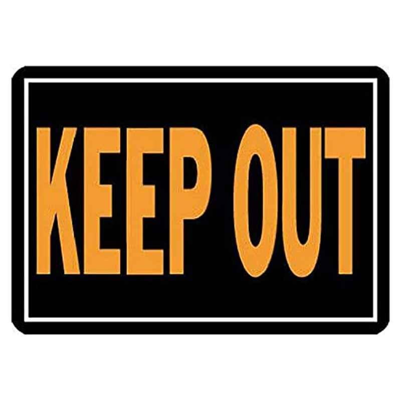 HY-KO 10x14 inch Aluminum Black & Orange Keep Out Sign