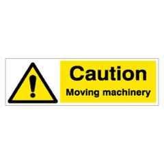 SUNSIGNS 600x200mm Vinyl & Acrylic Sandwich Caution Moving Machinery Signage, SN0122VNLM1HPIDAM