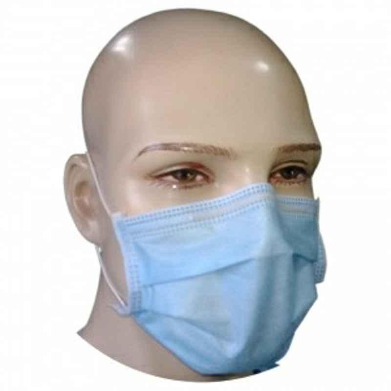 Medisafe Global 3 Ply Elastic Face Mask with Meltblown Filter, MEDS3PLY-El (Pack of 100)