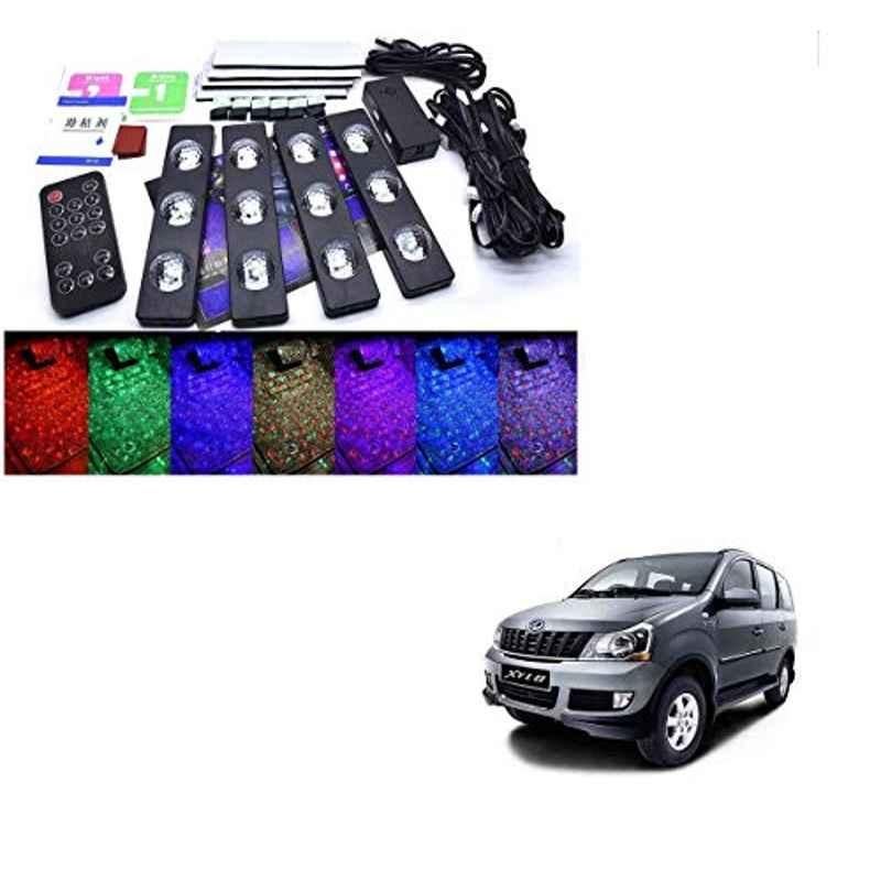 Kozdiko 4 Pcs 7 Colour Seat Bottom Car Star Light Kit with Remote Control For Mahindra Xylo