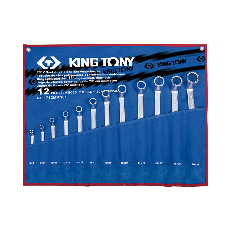 King Tony 12 PCS Offset Ring Wrench Set, 1712MRN01
