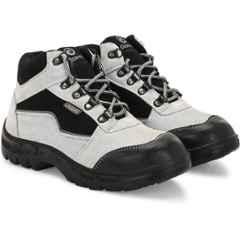 Ozarro Suede Leather Steel Toe Grey Safety Shoes, S4448, Size: 7