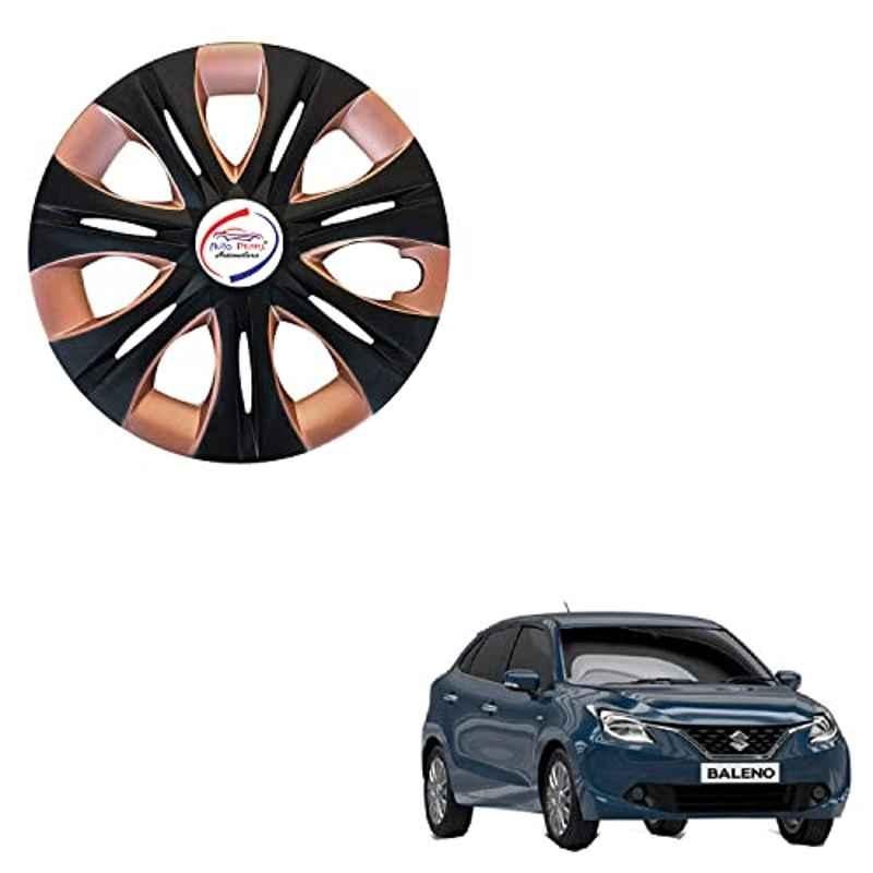 Auto Pearl 4 Pcs 13 inch ABS Black Copper INBC17 Hubcap Wheel Cover Set with Retention Ring for Maruti Suzuki Baleno New 2015-2019