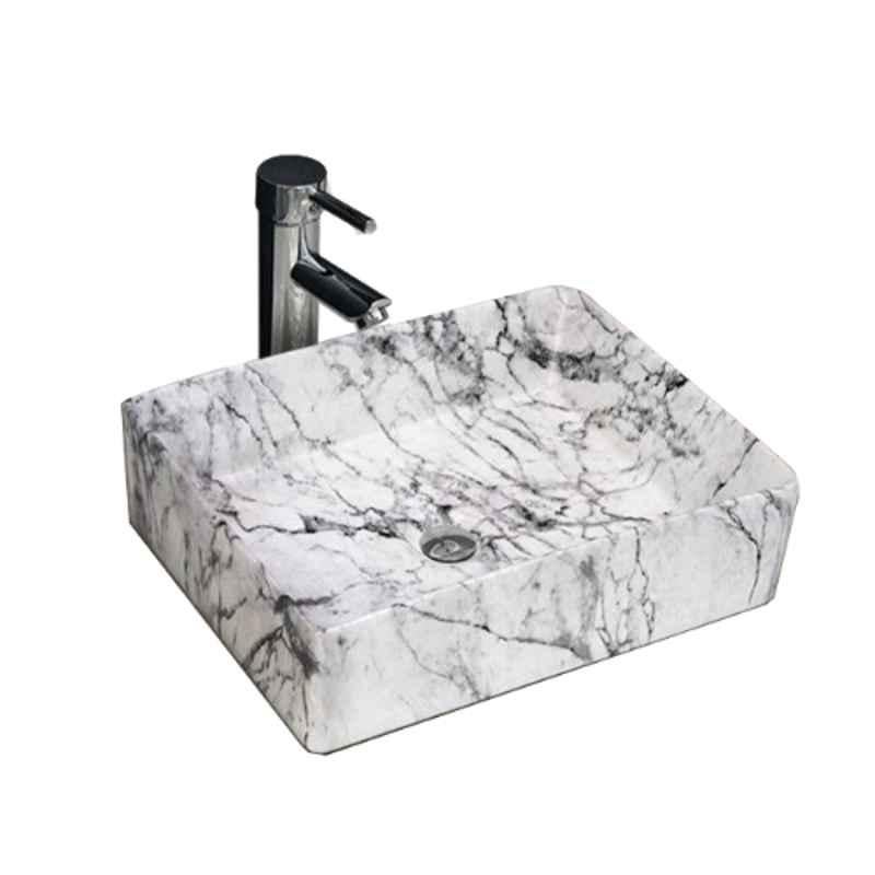 Mozio Tezzo Carrara 460x365x125mm Ceramic Wash Basin, MZ021