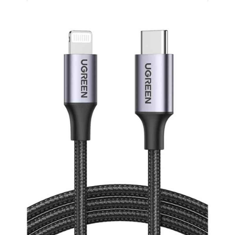 UGREEN 1m Nylon Braided Black USB-C to Lightning Fast Charging Cable, US304-60759B