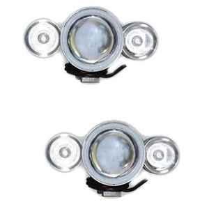 AllExtreme EXU12B2 2 Pcs 30W Red, Blue & White Ring U12 CREE LED Strobe Waterproof Fog Light with High & Low Beam Set