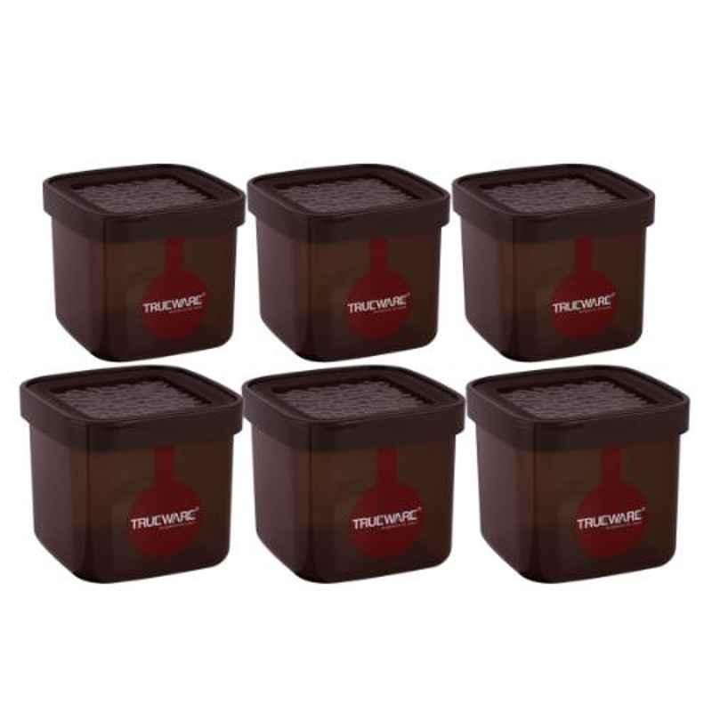 Trueware 6 Pcs Brown Hammered Eco Storage Container Set, Capacity: 500ml & 750ml