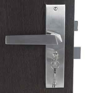 Handle Waala Sana-CYS-BSK 8 inch 60mm Stainless Steel Silver Cylindrical Plate Both Side Key Mortise Door Lock Set